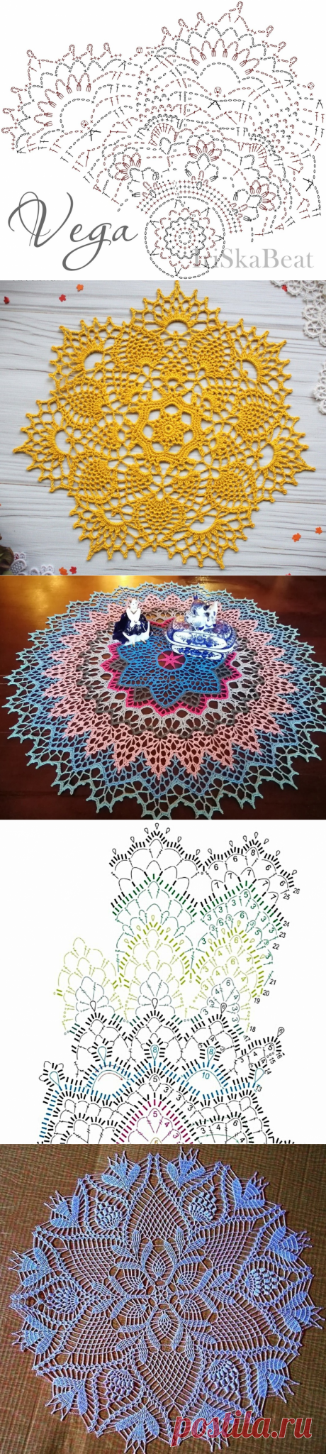 Любителям вязаных крючком салфеток. 10 волшебных моделей + схемы в копилочку мастерицы. | Блог заботливой хозяюшки | Яндекс Дзен