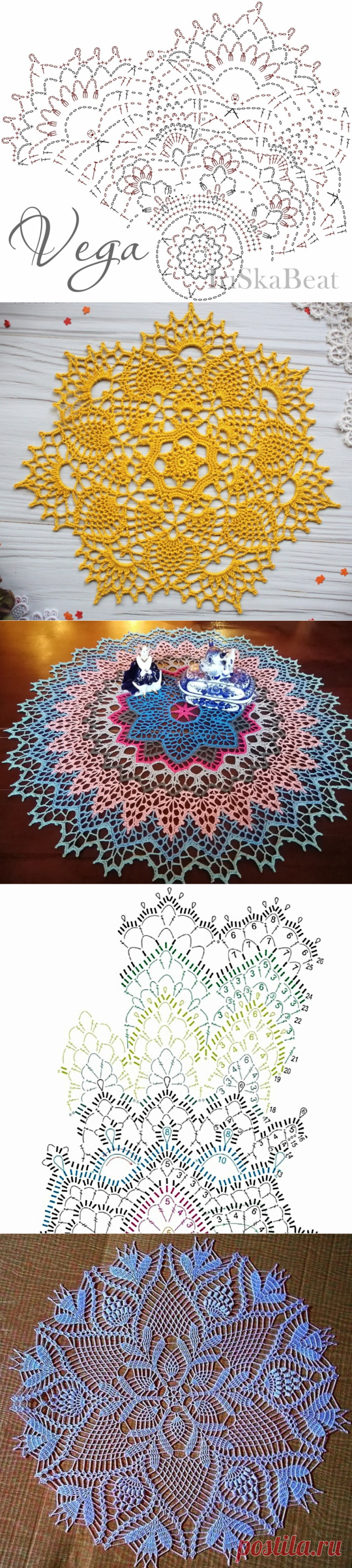 Любителям вязаных крючком салфеток. 10 волшебных моделей + схемы в копилочку мастерицы. | Блог заботливой хозяюшки | Яндекс Дзен