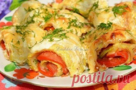 Невероятные рулетики из обжаренных кабачков, запеченные в духовке