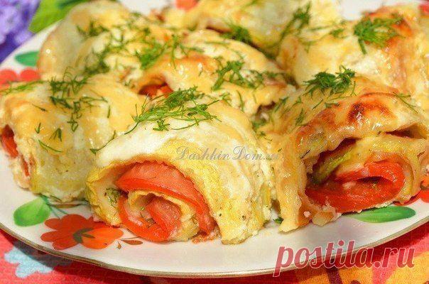 Невероятные рулетики из обжаренных кабачков, запеченные в духовке