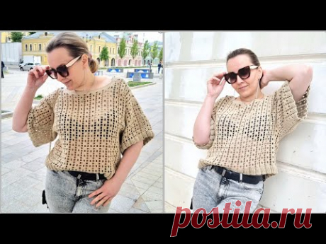 Мастер-класс по вязанию джемпера "Белый шоколад"👚bunana🧶trico❤️crochet top.