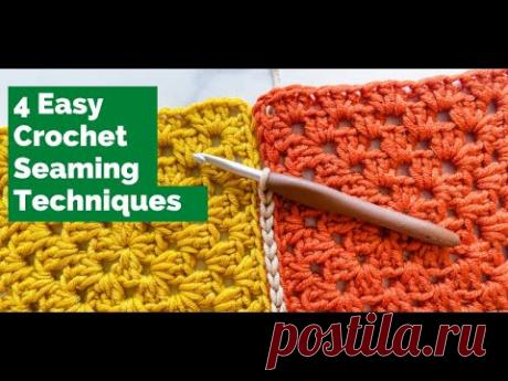 HOW TO JOIN CROCHET SQUARES AND SEAMS [4 Easy Crochet Seaming Techniques for Beginners]
