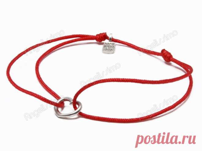 Веревочный браслет "Сердечко" от Amorem