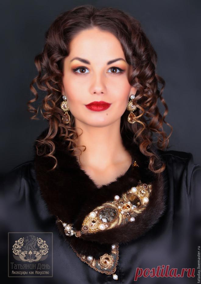 Горжетка - воротник с мехом норки 