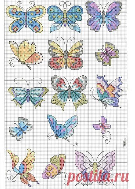 🦋 Схемы вышивки крестом. Бабочки. / IPv2 - Глобальная информация