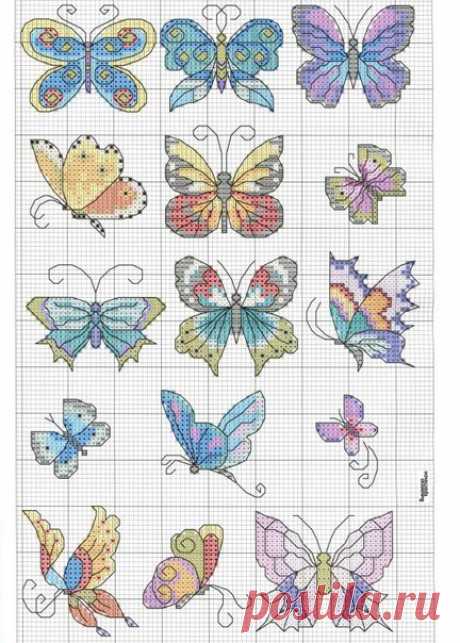 🦋 Схемы вышивки крестом. Бабочки. / IPv2 - Глобальная информация
