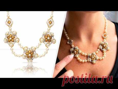 Draping Pearls Necklace - DIY Jewelry Making Tutorial by PotomacBeads
