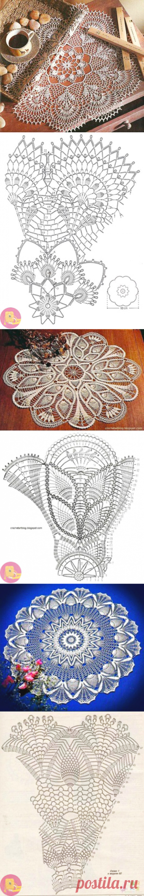 Салфетки крючком: подборка схем — Сделай сам, идеи для творчества - DIY Ideas