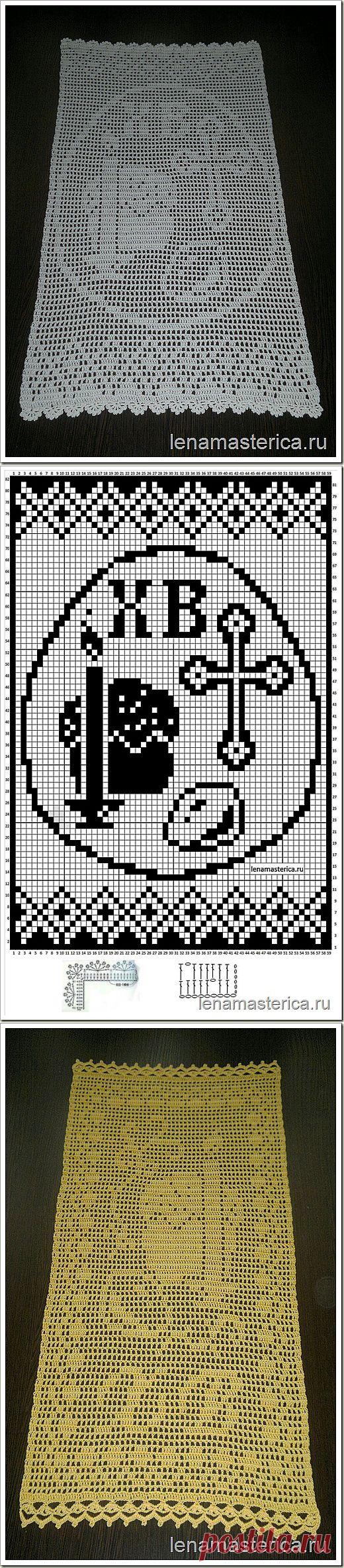 Пасхальное полотенце-салфетка “Христос Воскрес”, схема