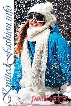 Шапочка и шарф с помпонами - KnittedFashion.info - Модное Вязание