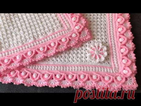 Easy crochet baby blanket/craft & crochet blanket pattern 2361