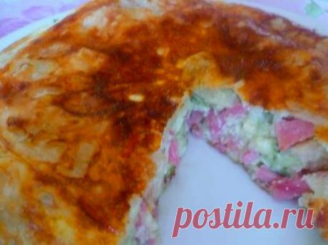 Пирог из лаваша в мультиварке