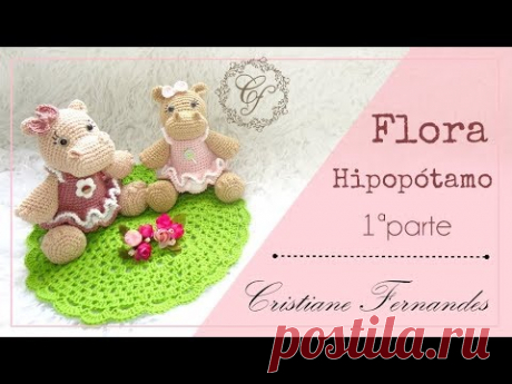 AMIGURUMI - HIPOPÓTAMO FLORA