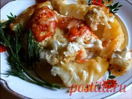 Камбала с сыром и овощами.wmv