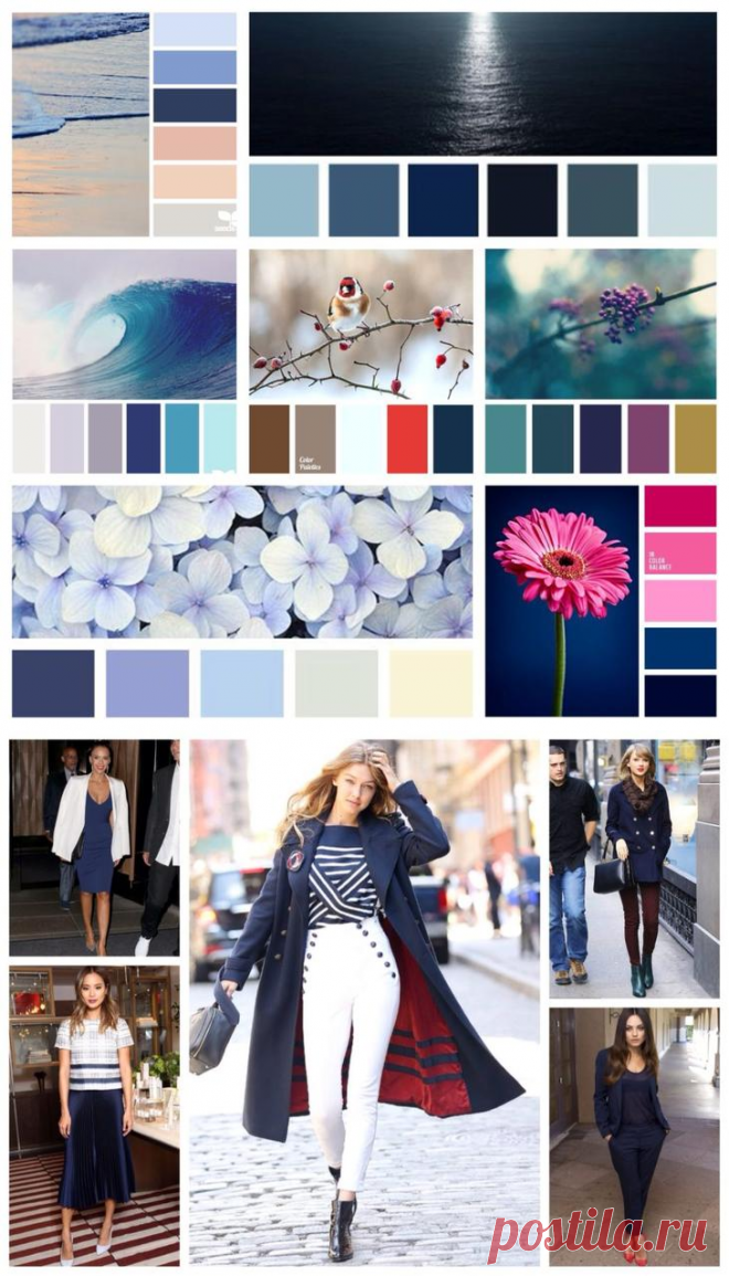 Одежда темно-синего цвета: с чем сочетать и носить