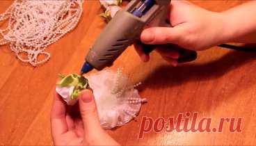 Чайные Розы канзаши из Лент