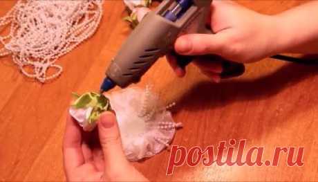 Чайные Розы канзаши из Лент