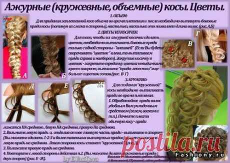 Подборка мк по плетению различных видов косичек со схемами / прически со схемой