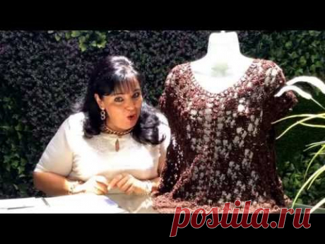 Blusa de espuma de mar y petatiyo - Tejida en gancho - Tejiendo con Laura Cepeda - YouTube
