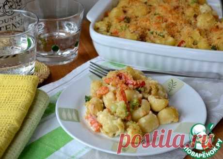 Макароны в духовке с овощами и тунцом - кулинарный рецепт