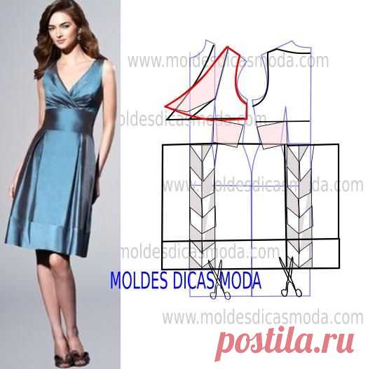 MOLDE VESTIDO AZUL -217