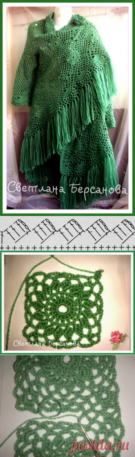 Вязание крючком и спицами/Crochet and knitting: Идея для вязания - шаль-жакет. Мастер-класс