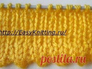 Набор петель: как связать зубчатый край спицами. Мастер-класс