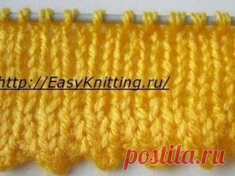Набор петель: как связать зубчатый край спицами. Мастер-класс