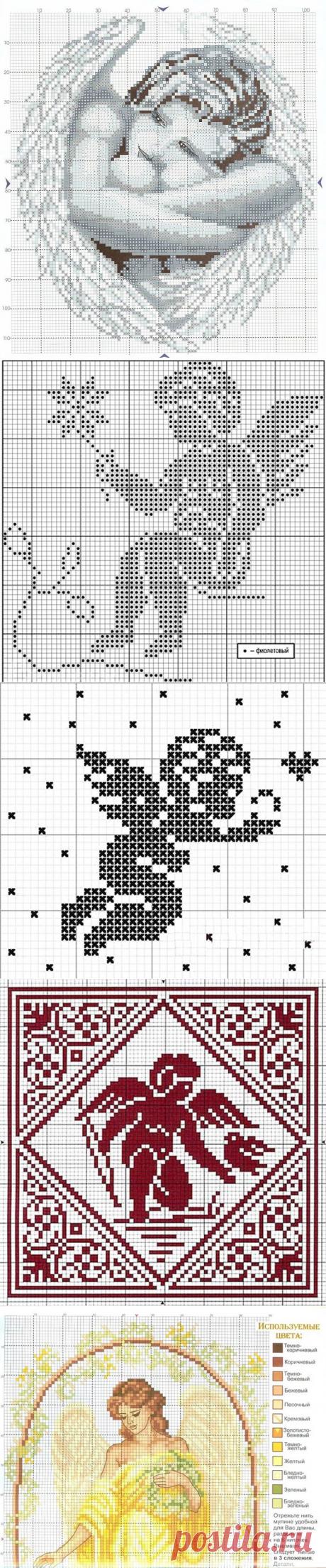 Ангелочки - 19 схем для вышивки крестом