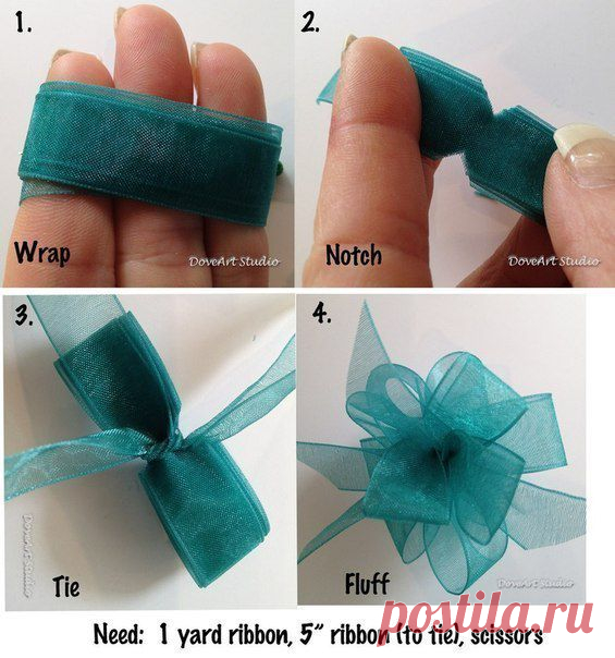 Схемы для завязывания подарочных бант / Необычные поделки