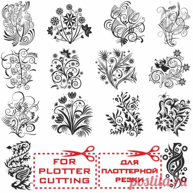 Узоры в векторе для плоттерной резки  cdr, eps, dxf Большая коллекция векторных узоров. Красивые узоры в векторе для плоттерной резки  с Google или Yandex диска. Подойдут для изготовления виниловых наклеек на авто или как эскизы для татуировок.
