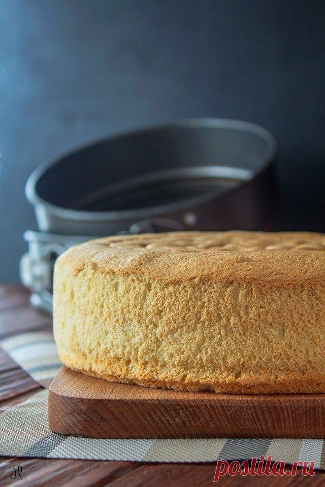 Воздушный бисквит

В таком бисквите с легкостью сочетаются воздушность и влажность. Он очень пористый, но не сухой. Не сильно крошится, что дает возможность его разрезать даже на самые тонкие части. Хорош как с пропиткой, так и без неё.

Ингредиенты (форма 22 см):

Яйца — 5 шт. (отделить белки от желтков)
Соль — 1 щепотка
Сахар — 125 г
Мука — 130 г
Крахмал кукурузный или картофельный — 30 г
Ванильный экстракт — 1 ч. л

Приготовление:

1. Духовку нагреть до 170 °С (режим ни...