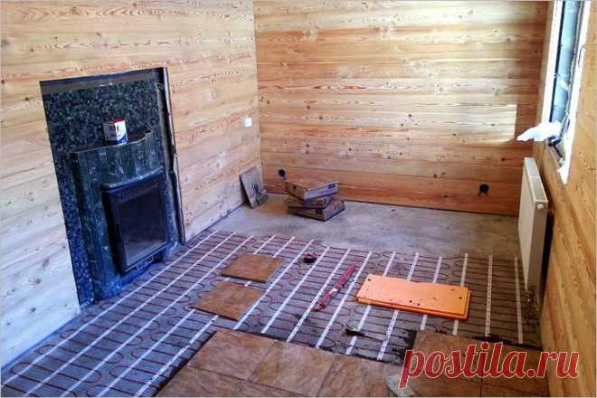 Как сделать теплый пол в бане своими руками: руководство по монтажу под плитку Теплый пол в бане: устройство обогрева сауны и парилки. Плюсы и минусы теплых полов для бани. Что лучше выбрать электрический или водяной. Пошаговое руководство по правильному монтажу теплого пола под плитку своими руками.
