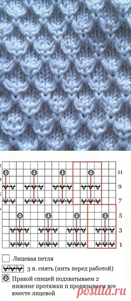 Эффектные объёмные узоры спицами. 17 красивых схем в копилку рукодельнице | Факультет рукоделия | Яндекс Дзен
