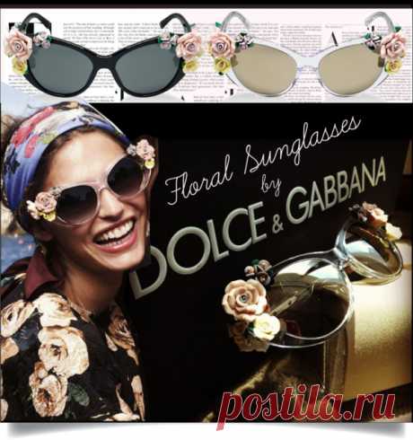 Солнцезащитные очки в цветочной оправе от Dolce &amp; Gabbana
