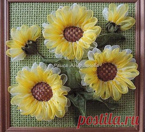 Подсолнухи из органзы — DIYIdeas