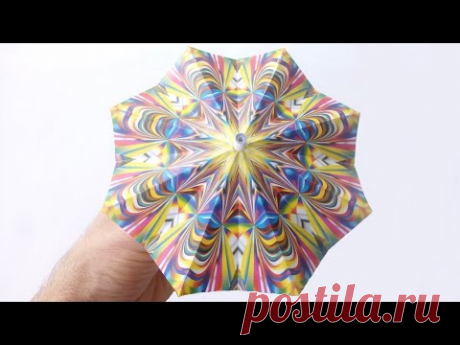 Зонтик из бумаги, ОТКРЫВАЕТСЯ и ЗАКРЫВАЕТСЯ; Paper umbrella, OPEN and CLOSE