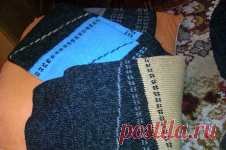 Шарф на 5спицах по кругу.