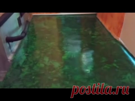 Малахитовый пол из фасадной шпаклёвки.