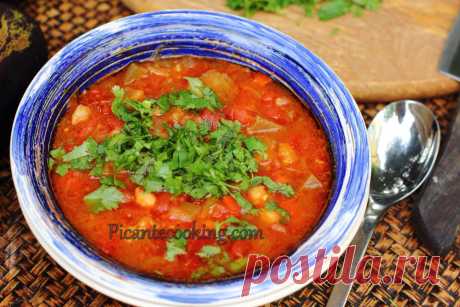 Пікантний суп з баклажанами та нутом | Picantecooking
