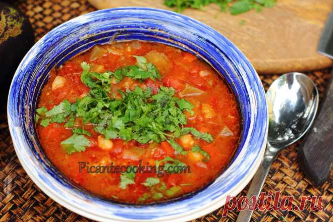 Пікантний суп з баклажанами та нутом | Picantecooking