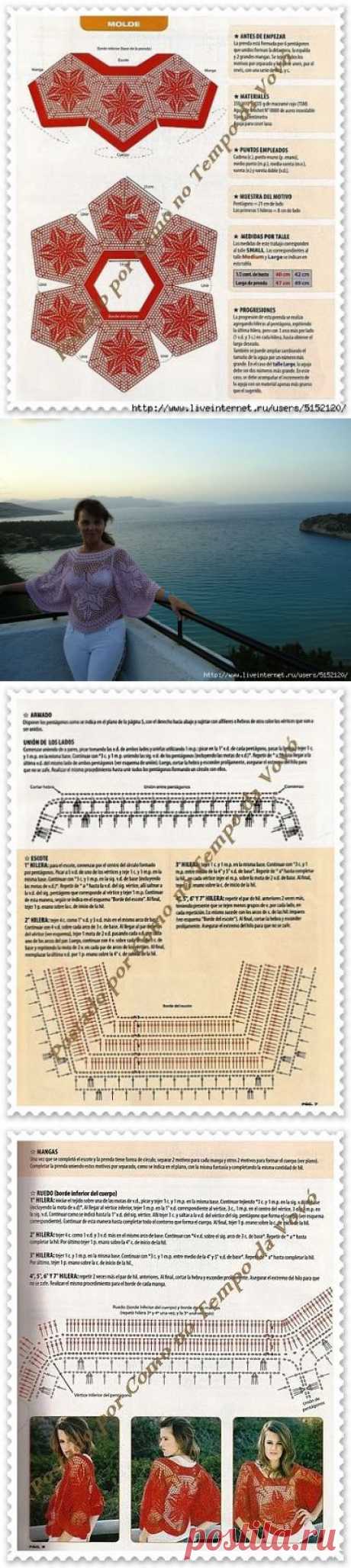 БЛУЗКА ИЗ ПЯТИУГОЛЬНИКОВ