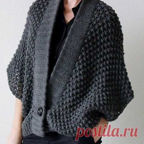 Жакет-пончо спицами