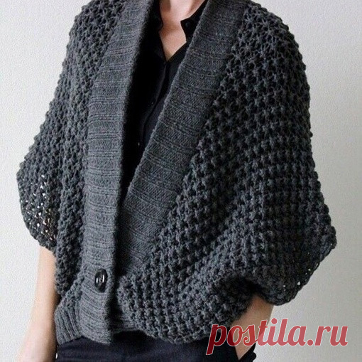 Жакет-пончо спицами