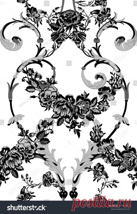 Стоковая векторная графика «Floral Lace Seamless Pattern» (без лицензионных платежей), 1213008577: Shutterstock