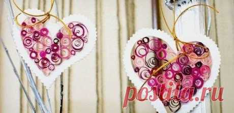 Сердце для декора в технике квиллинг