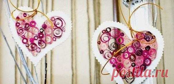 Сердце для декора в технике квиллинг