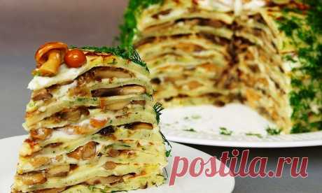 Блинный торт с мясом, рецепт