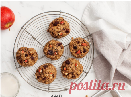 Яблочное овсяное печенье без сахара | Healthy Desserts Осенний рецепт мягкого печенья с яблоками и изюмом, без добавления сахара. Идеальный перекус, печенье в ланч-бокс.