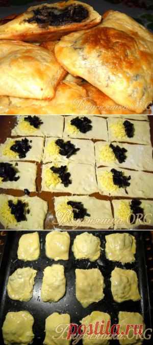 Конвертики с грибами и сыром. Рецепт с фото